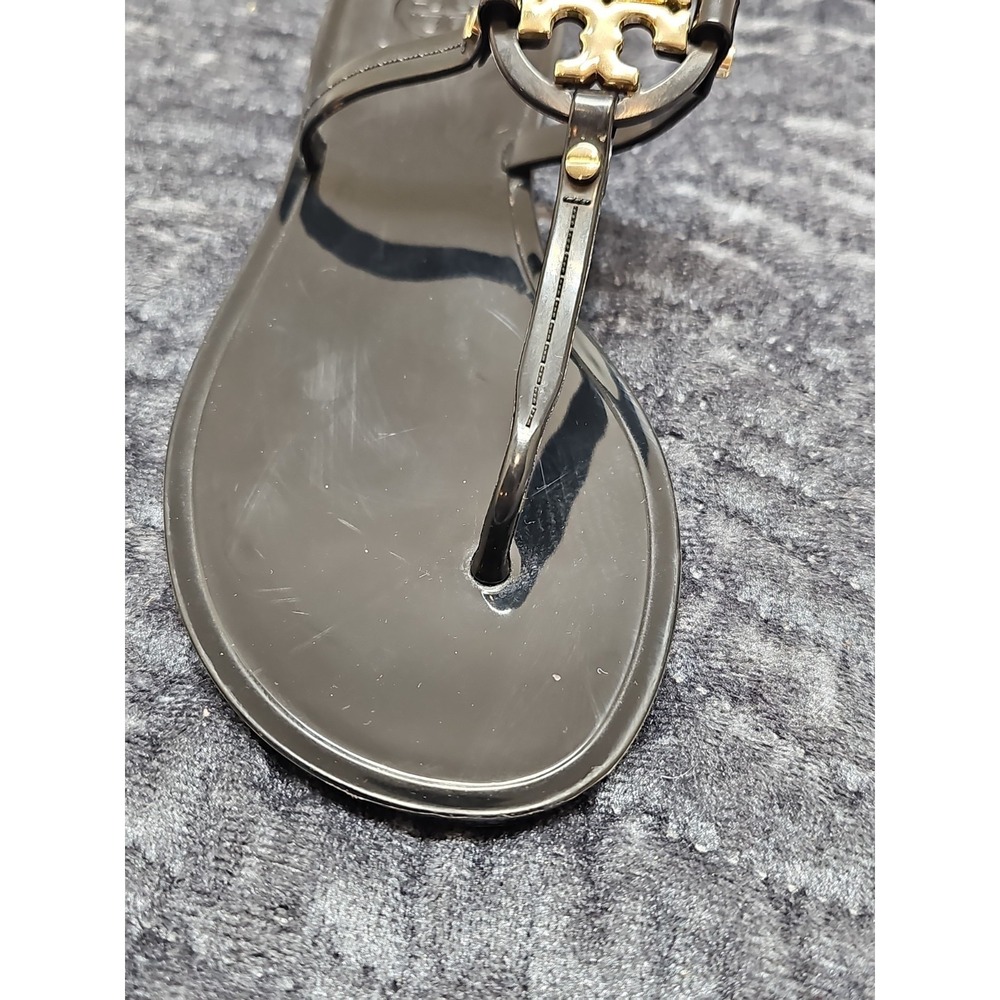 Tory Burch Mini Miller Women's Flat Thong Jelly Sandals - Black, US 6 - Picture 5 of 9